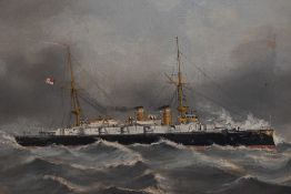 William Thornley (fl.1858-1898), oil on canvas, A steamer boat at sea, signed to the lower left,