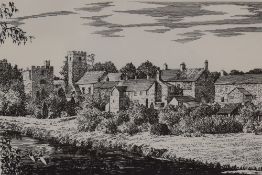 After Alfred Wainwright MBE (1907-1991), print, 'West Tanfield', Yorkshire, after an original pen