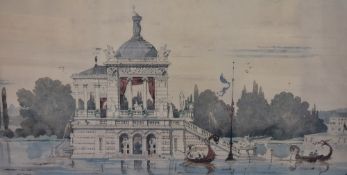 Artist Unknown (19th/20th Century), coloured print, An Italian style architectural study, framed and
