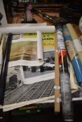 A selection of posters and prints, including steam train and railway, aviation including WW2 print