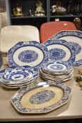 A collection of late 19th century Mintons 'Denmark' blue and white plates of hexagonal form, some