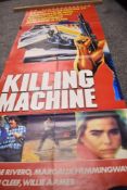 A selection of mixed posters, including vintage style Skiing advertising poster and Reservoir dogs