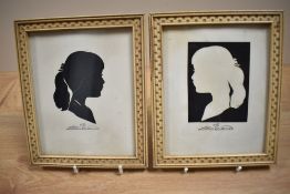 Two mid century L.Pierre Bottomer silhouettes.
