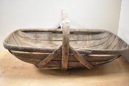 A vintage wooden garden trug, measuring 60cm long