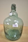 A 1/2 gallon glass flagon, having advertising for D.Rylands, Barnsley.