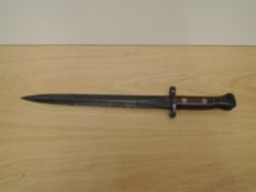 A British Lee-Metford Bayonet MKI 1888, no scabbard, marks on blade, blade length 30cm, overall
