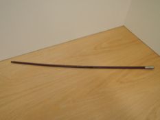 A Border Regiment Swagger Stick having white metal mount, length 68cm