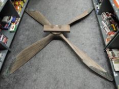 A Four Bladed Wood Laminated Propeller possibly for a WWI Royal Aircraft Factory FE8 Plane,