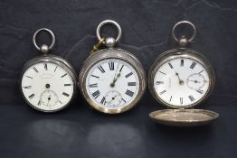 A Victorian silver key wound Hunter pocket watch by John Thompson, Sheffield, movement no:62550