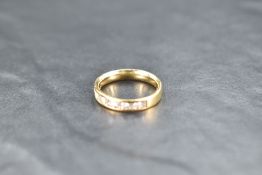 A six stone diamond half eternity ring having six brilliant cut diamonds, total approx 0.35ct all in