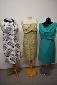 Three 1960s dresses, including jade green Linzi Line dress.