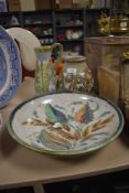 A Denby pottery vase and ewer, by Glyn Colledge, together with a fruit bowl