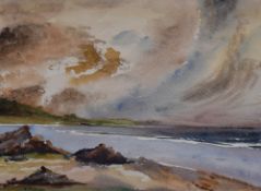 R.Palmer (20th Century), watercolour, A coastal landscape, signed to the lower left, framed,
