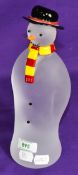 Paul Horton (British, Contemporary), glass sculpture, 'Man Of Snow', a frostel lead crystal