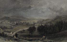 19th Century School, hand coloured engravings, Landscapes comprising Derbyshire, Barnard Castle, and