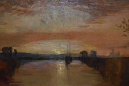Follower of Joseph Mallord William Turner RA (1775-1851), oil on canvas, A 19th Century portrayal of