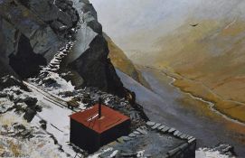*Local Interest - Pat Cleary (20th Century, British), oil on board, Untitled - A disused mine