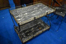 A vintage slate effect serving table