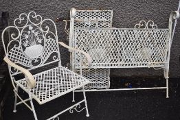A modern metal folding garden set