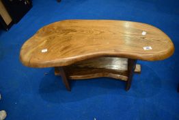 A rustic small coffee table or stool labelled Ingledale