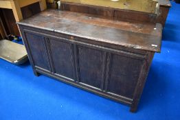 A period oak four panelled kist