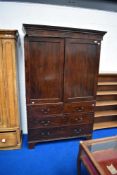 A Victorian mahogany linen press, dimensions approx. 130cm H204cm D58cm