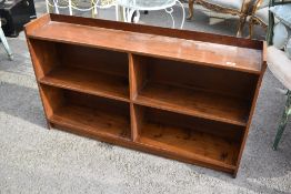 A vintage sapele low bookshelf