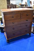 A Victorian mahogany chest of two over three drawers