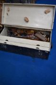 A vintage tool chest and contents