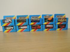 Ten 1981 Matchbox die-casts, MB8 Rover 3500, MB12 Citroen CX, MB13 Snorkel Fire Truck, MB14 Tanker