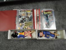 Two modern Traditional Puppets, PT1 Sailor and PT9 Golly, both boxed along with two files containing