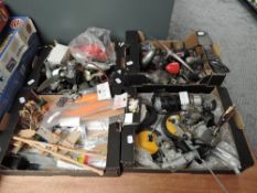 Four boxes of Model Aeroplane parts including many engines OS FS80, OS 704, HP40, JEN, SC, MERCO 61,
