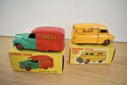 Two Dinky Die-casts, 470 Austin Van, Shell and 480 Bedford 10CWT Van, Kodak, both boxed