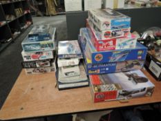Fourteen various plastic and wooden Kits, Airfix 1:24 Supermarine Spitfire MK Vb, 1:48 EE