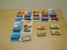 Thireteen 1980's Matchbox die-casts, No 7 VW Golf, No 17 London Bus x 9 No 27 Swing Wing, No 36