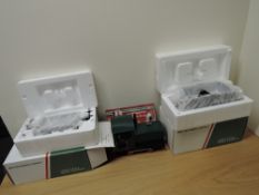 A G-Scale LGB style 0-4-0 Locomotive along with two British Model Supply G Scale models, R19-8B