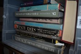 A box of books, including 'Lincoln, A Picture Story Of His Life', 'Civil War, The Years Asunder', '