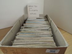 POSTCARDS, BOX OF APX 750 POSTCARDS, DEPICTING WALES Box with an estimated or so 750 postcards