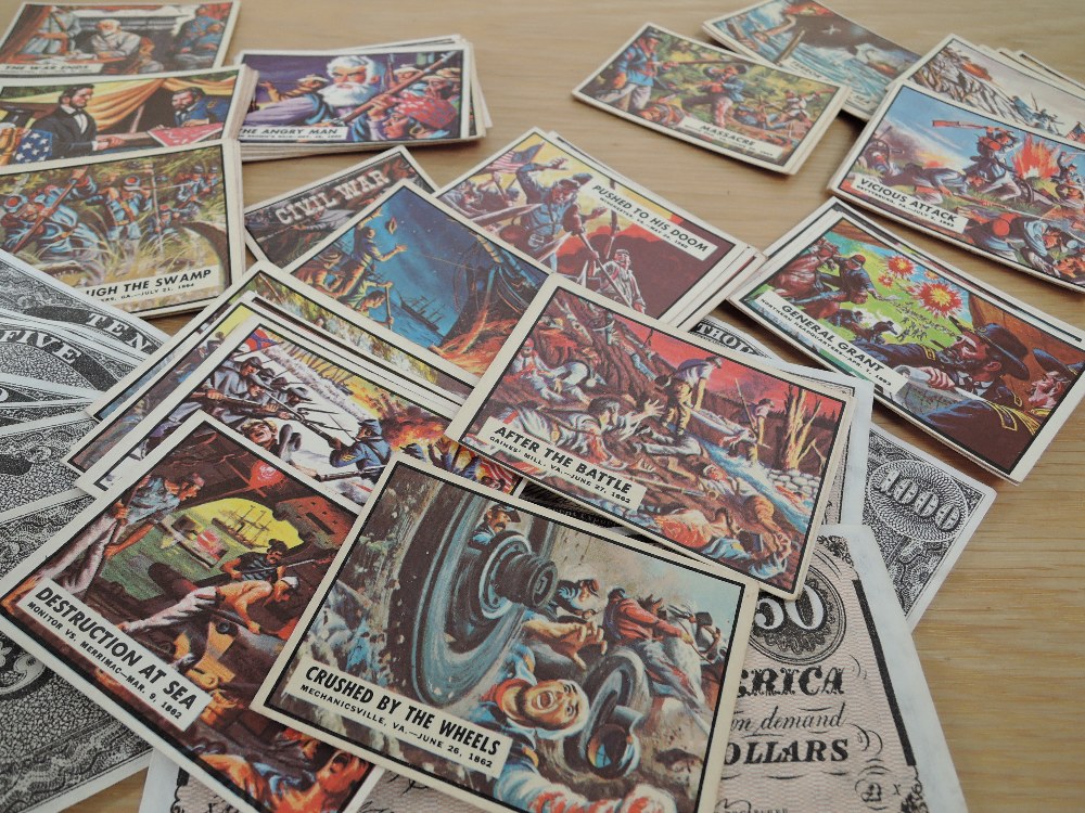 A & B C CHEWING GUM LTD 1965 CIVIL WAR NEWS + BANKNOTES FULL SET OF 88 CARDS Thought to be full - Image 3 of 5