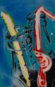 Sarah Graham (Contemporary, British), mixed media on paper, 'Pop Fizz II', an original, initials