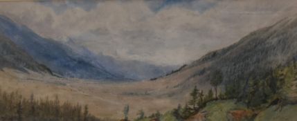 Artist Unknown (19th Century), watercolour, An alpine landscape, initials 'SPT' and dated 1877 to