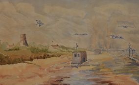 W.Gregory (20th Century), watercolour, 'Towards Anderby Creek', Lincolnshire, signed lower left
