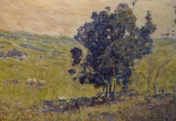 Adriaan Hendrik Boshoff (1935-2007, South African), oil on board, A South African landscape with