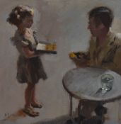 Nigel Mason (b.1952, British), oil on canvas, 'Match Girl', signed to the lower left and titled