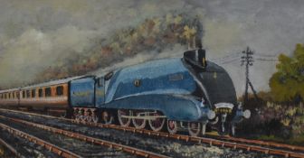 Brian Pearce (20th Century), watercolour, The LNER Class A4 Mallard locomotive, signed to the