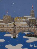 *Local Interest - After Chas Jacobs (b.1957, British), coloured print, 'Snow Scene I', signed in