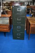 A vintage four drawer filing cabinet , labelled Sheer Pride (Made in England) , height approx