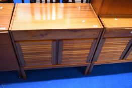 A vintage teak side cabinet , labelled for McIntosh , dimensions approx W75, D41, H76cm