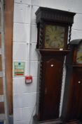 An 18th Century brass clock face , having 30 hour movement, named for Wethered , Kirkby Lonsdale