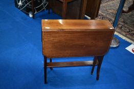 An Edwardian Sutherland style drop leaf table, dimensions approx W81, D69, H69cm